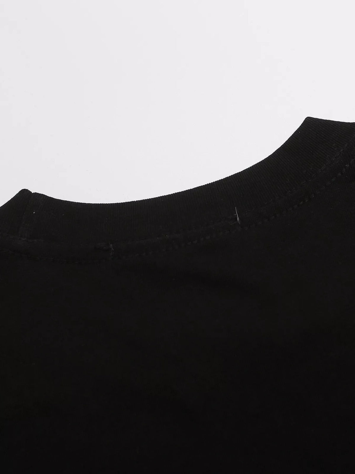 Close-up of black T-shirt neckline