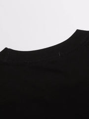 Close-up of black T-shirt neckline