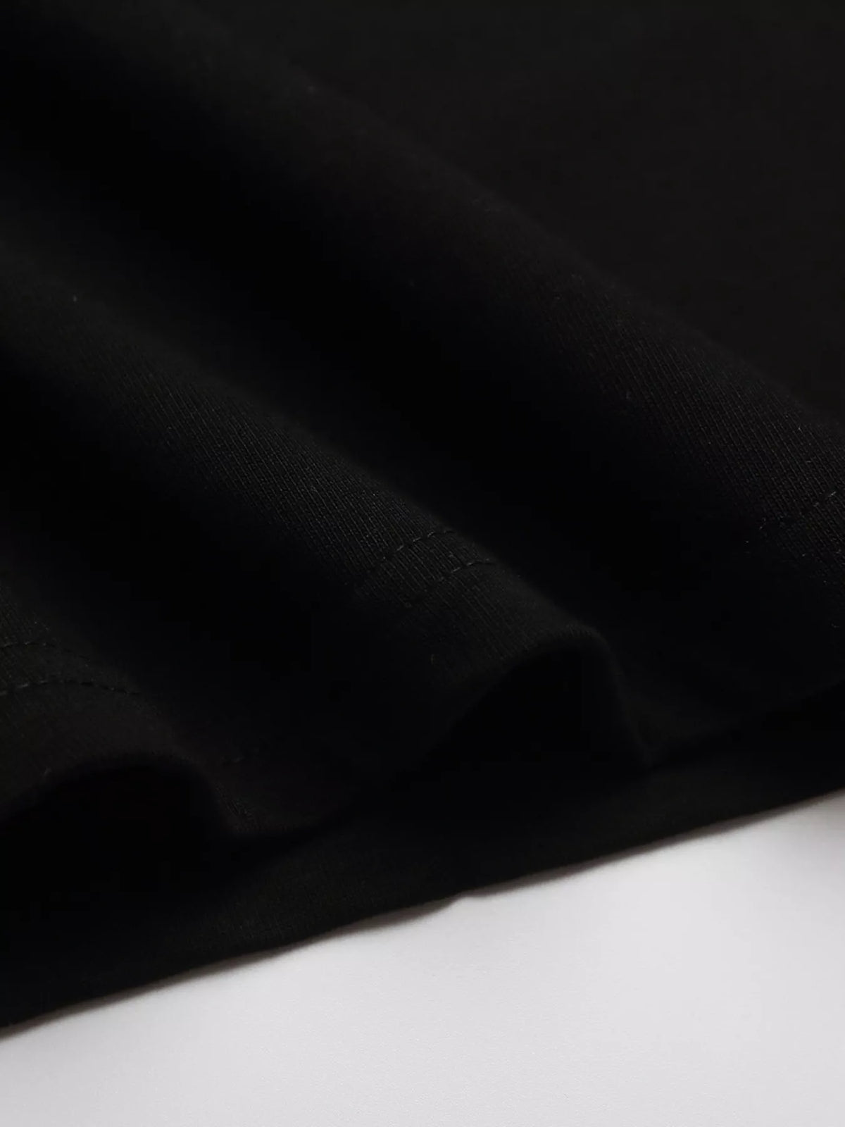Close-up of black T-shirt fabric