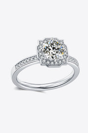 1 carat moissanite ring in platinum-plated 925 sterling silver, alternate view