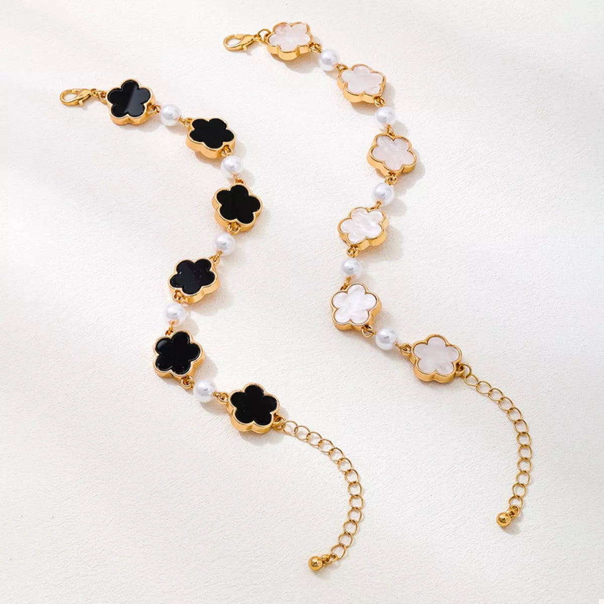 18k gold-plated alloy flower bracelet, alternate view