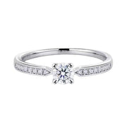 0.5 carat moissanite solitaire ring in 925 sterling silver, alternate view