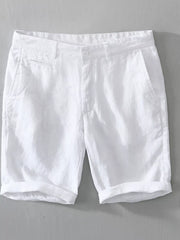 White loose-fit shorts, front view