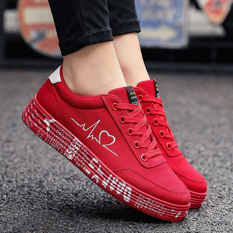 Round-toe lace-up platform sneakers, side view
