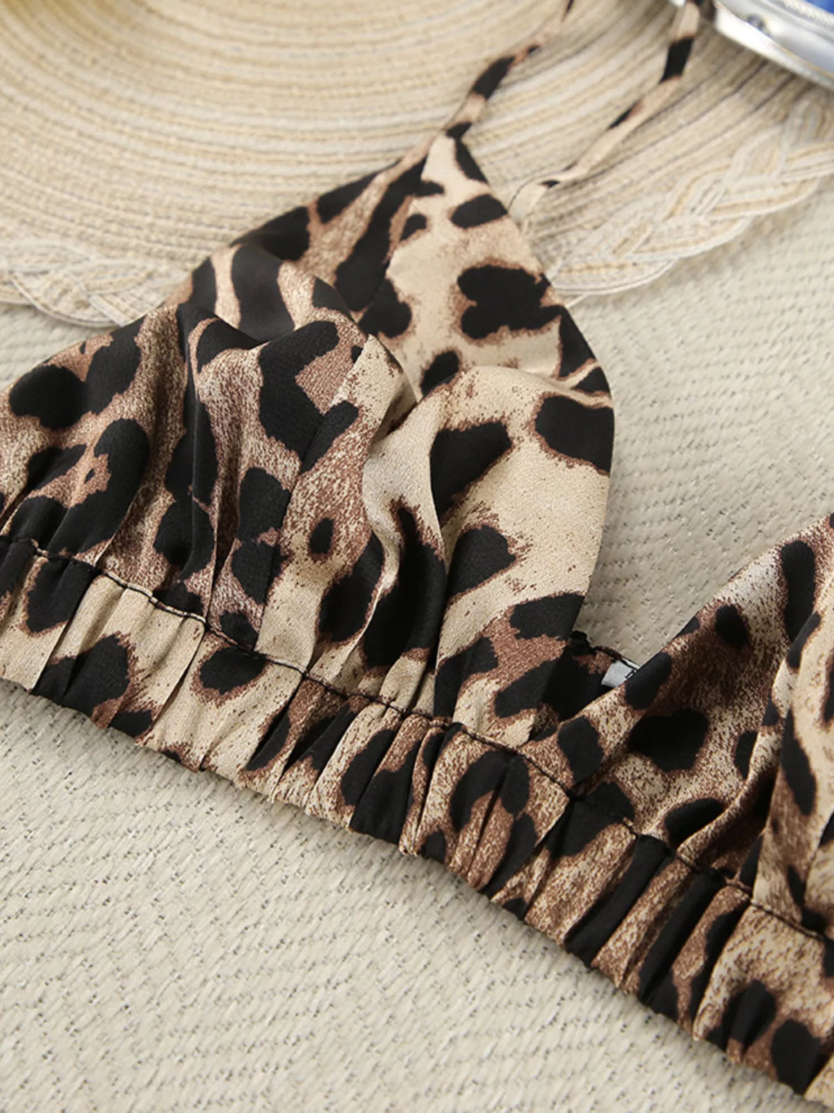 Close-up of bra strap stitching and gathered band