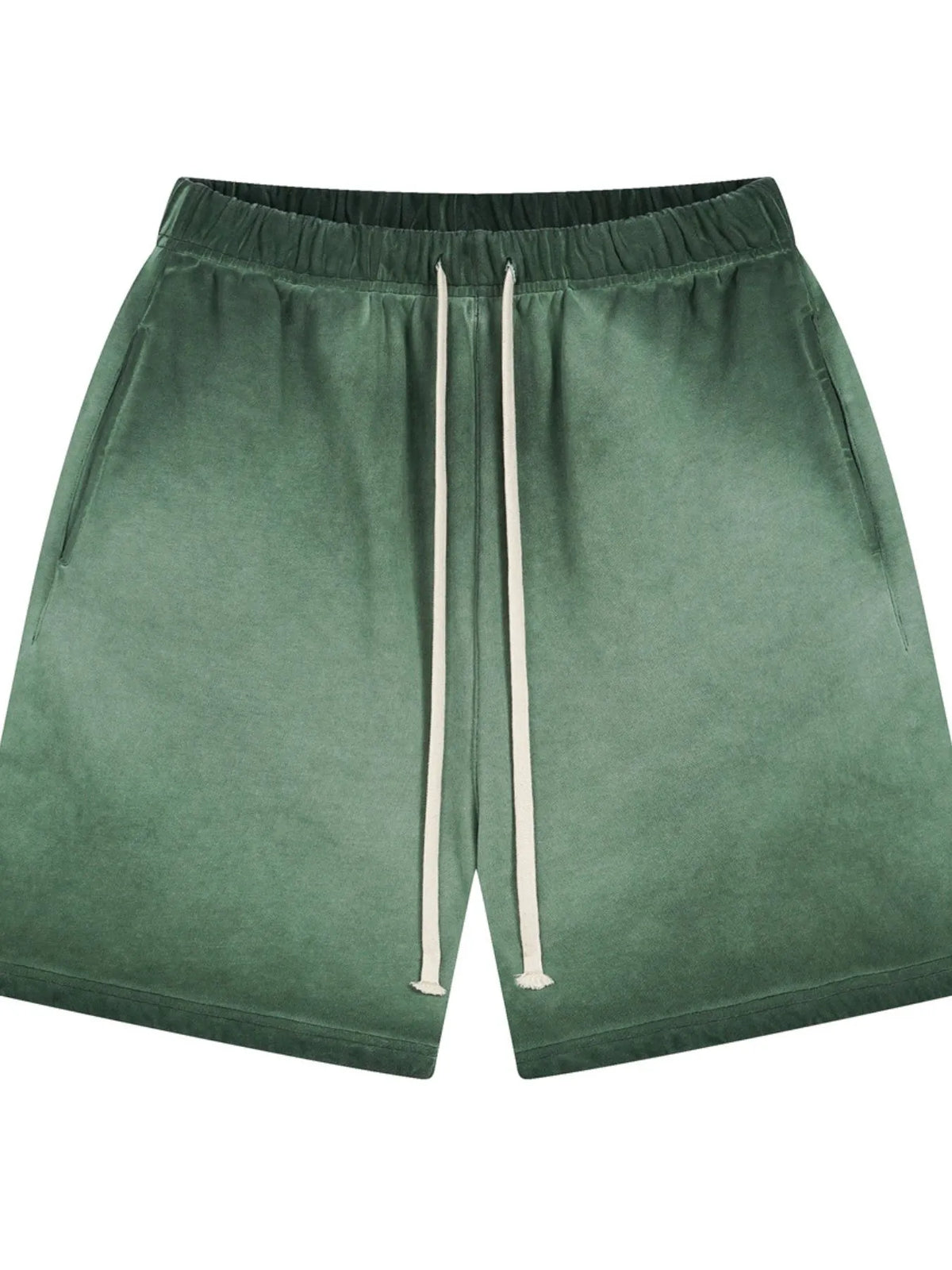 Green ombre drawstring shorts
