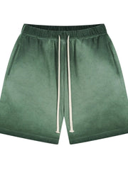 Green ombre drawstring shorts
