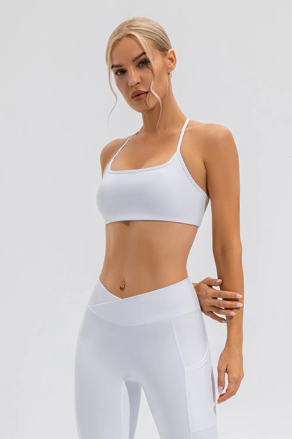 White crisscross-back cami, rear view