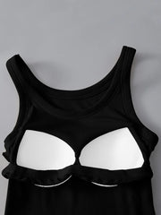 Soft viscose tank top with built-in bra shown in an alternate colour