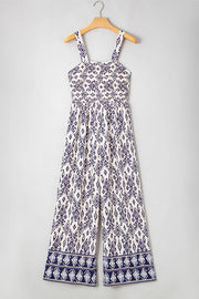Full-length printed jumpsuit on hanger