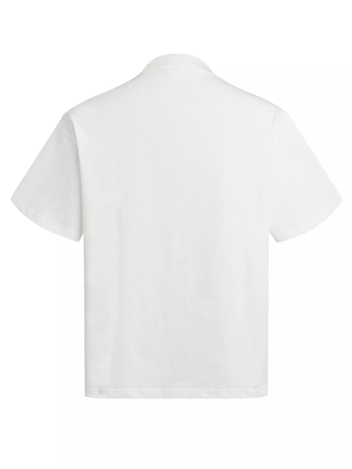 White graphic T-shirt, plain back view