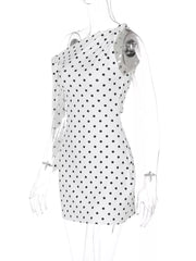 Polka dot mini dress, angled product view