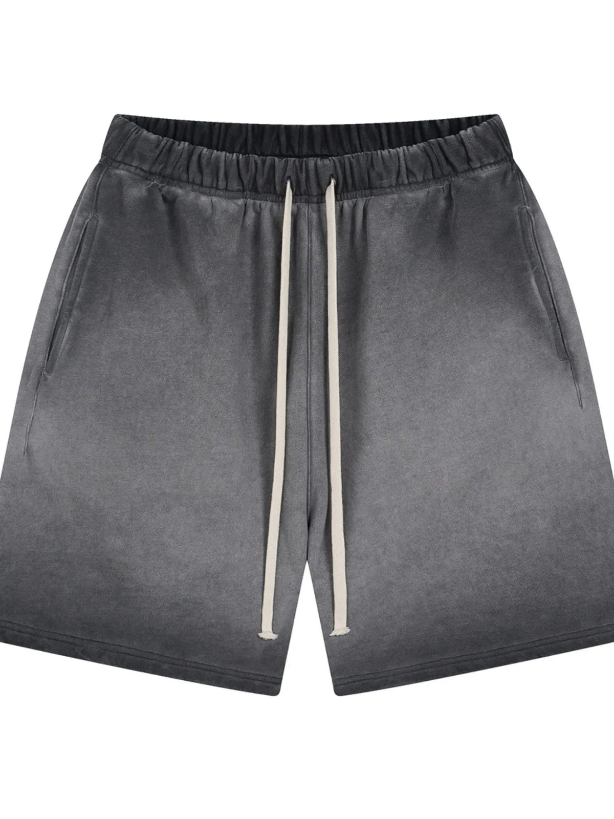 Gray ombre drawstring shorts