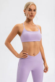 Lavender cami and leggings, model standing with hand on hip