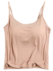 Caramel cami close-up showing adjustable straps