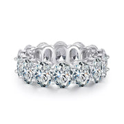 Side view showing the settings beneath the clear stones on the band.