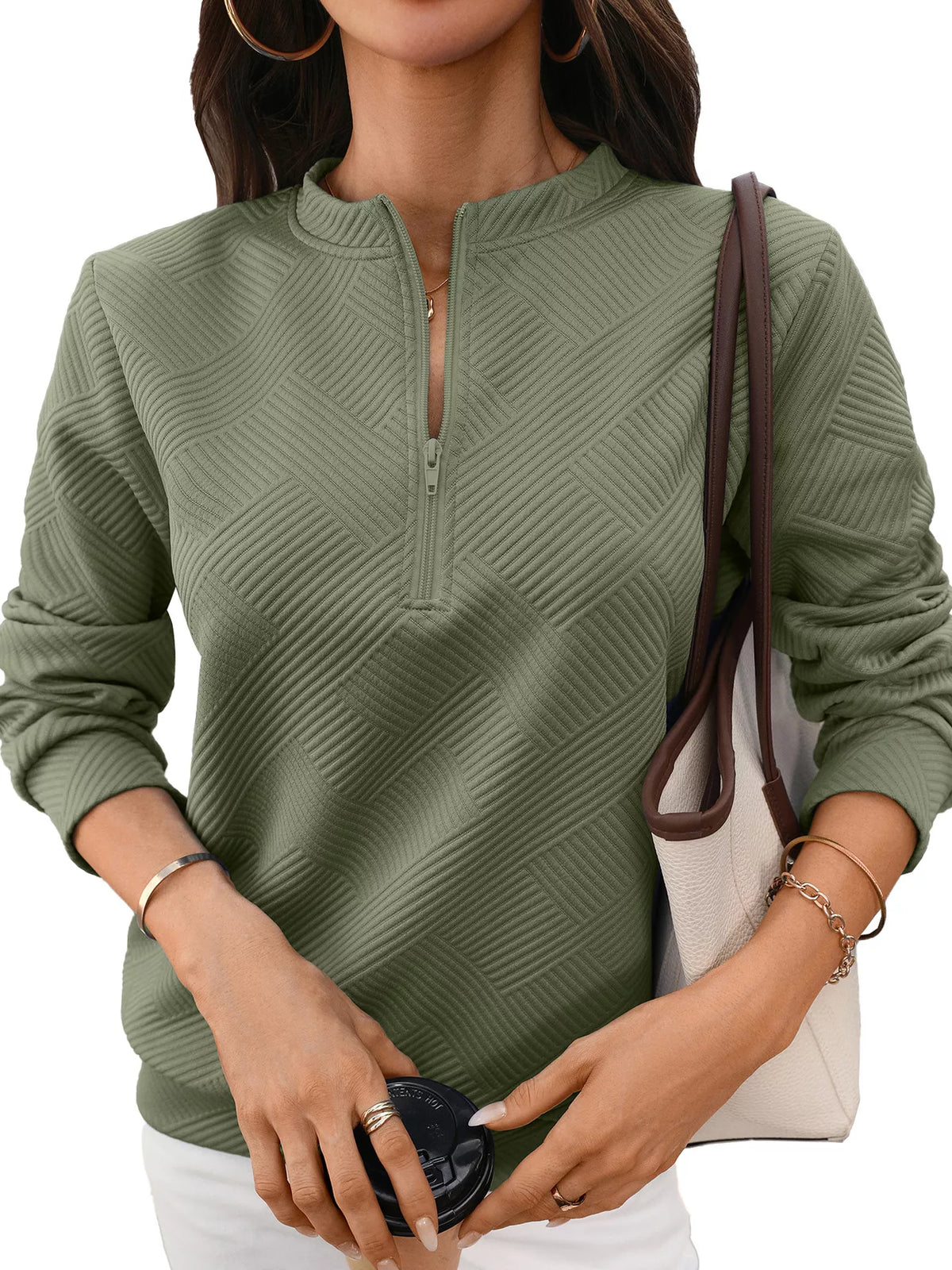 Neckline and zipper close-up