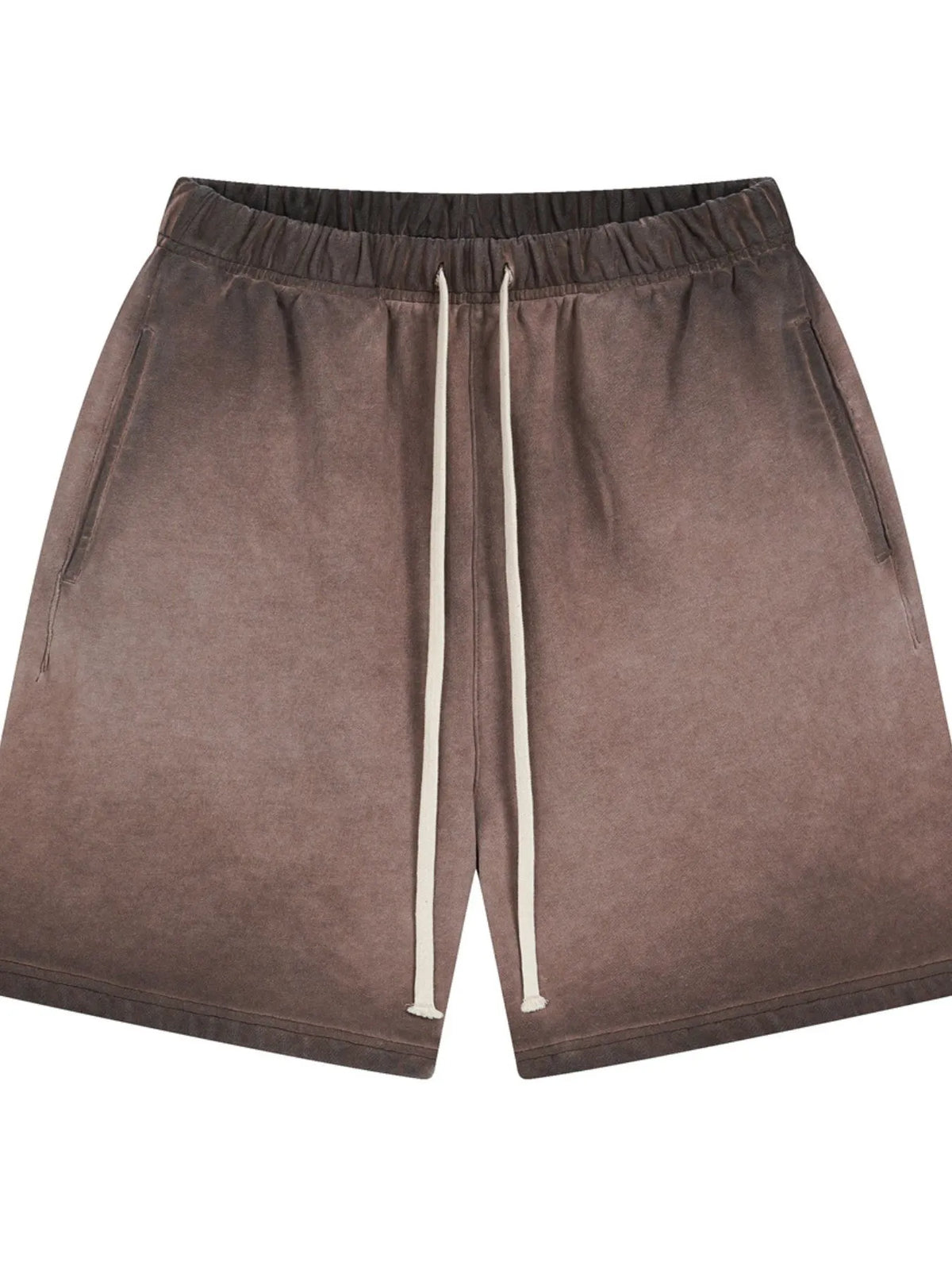 Brown ombre drawstring shorts