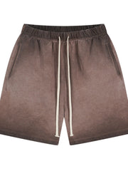 Brown ombre drawstring shorts
