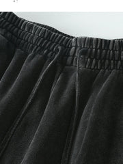 Close-up of the elastic waistband and drawstring