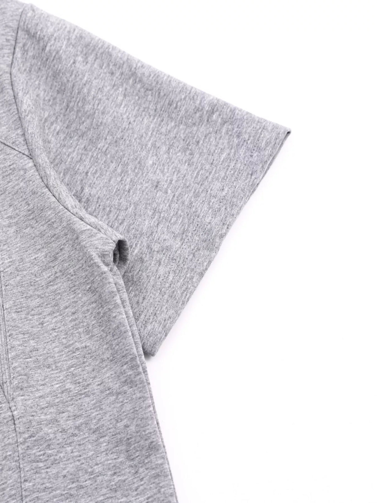 Back view of gray men's crewneck short-sleeve T-shirt