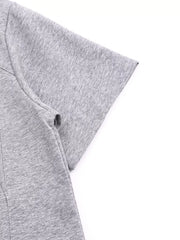Back view of gray men's crewneck short-sleeve T-shirt