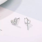 Heart stud earring and butterfly back shown from side