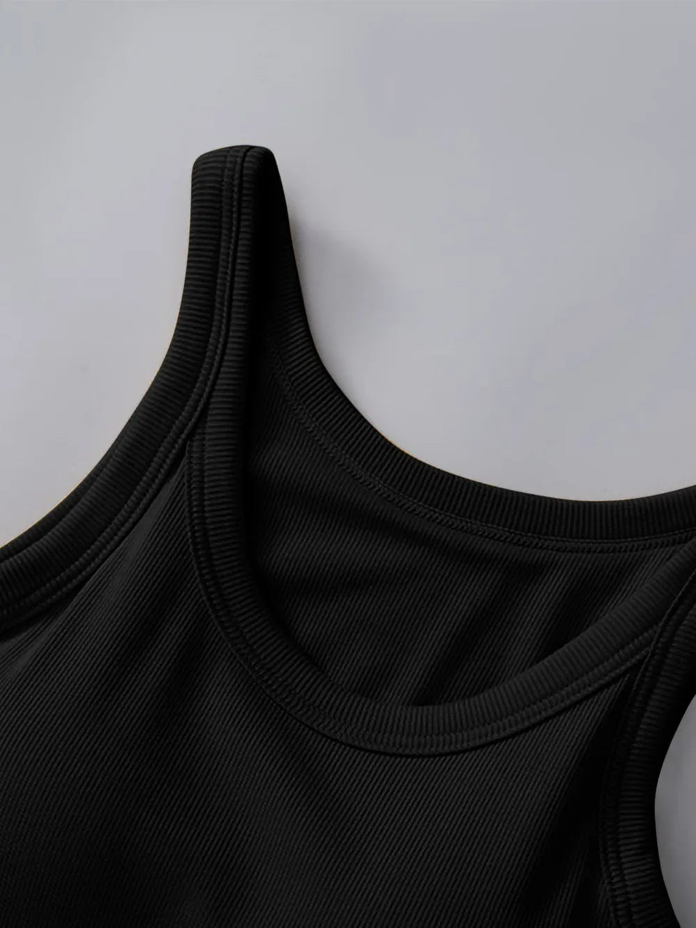 Soft viscose tank top with built-in bra shown in an alternate colour