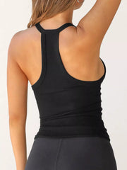 Black cami racerback rear view