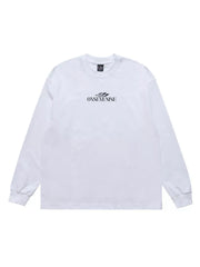 White long-sleeve shirt shown from the back with plain fabric