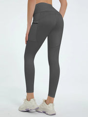 Dark gray leggings shown from the back