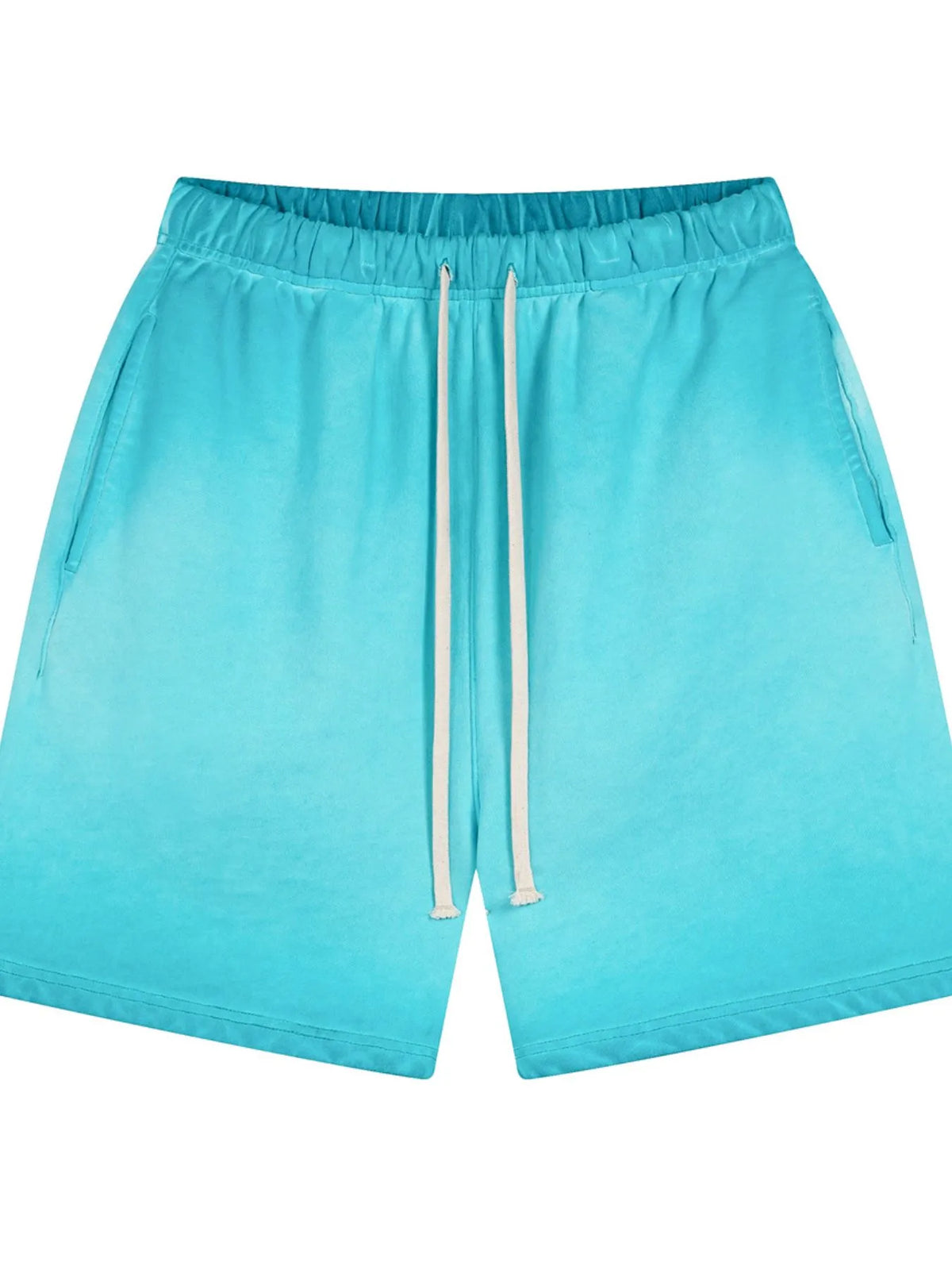 Turquoise ombre drawstring shorts