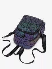 Geometric backpack viewed from above, showing top panel and straps