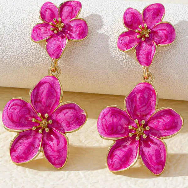 Flower dangle earrings