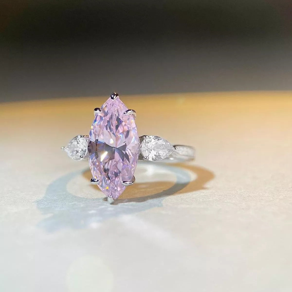 925 sterling silver geometric ring, side view