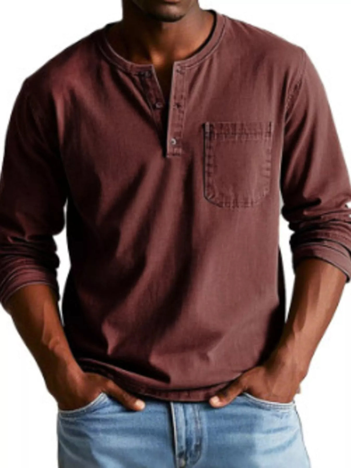 Alternate color view of the button-detail top