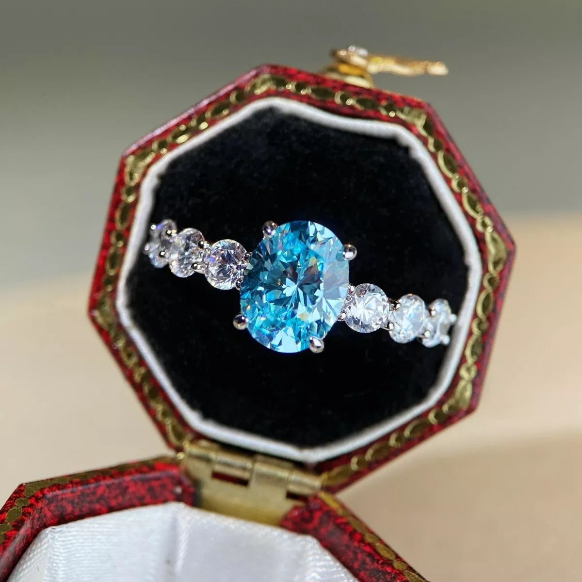 925 sterling silver oval ring, alternate view