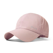 Pink breathable baseball cap with perforated side panels