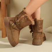 Gray boots shown from rear