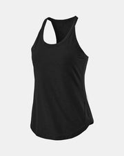 Front view of scoop neck active tank