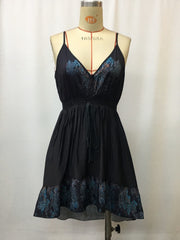 Front view of black dress on mannequin