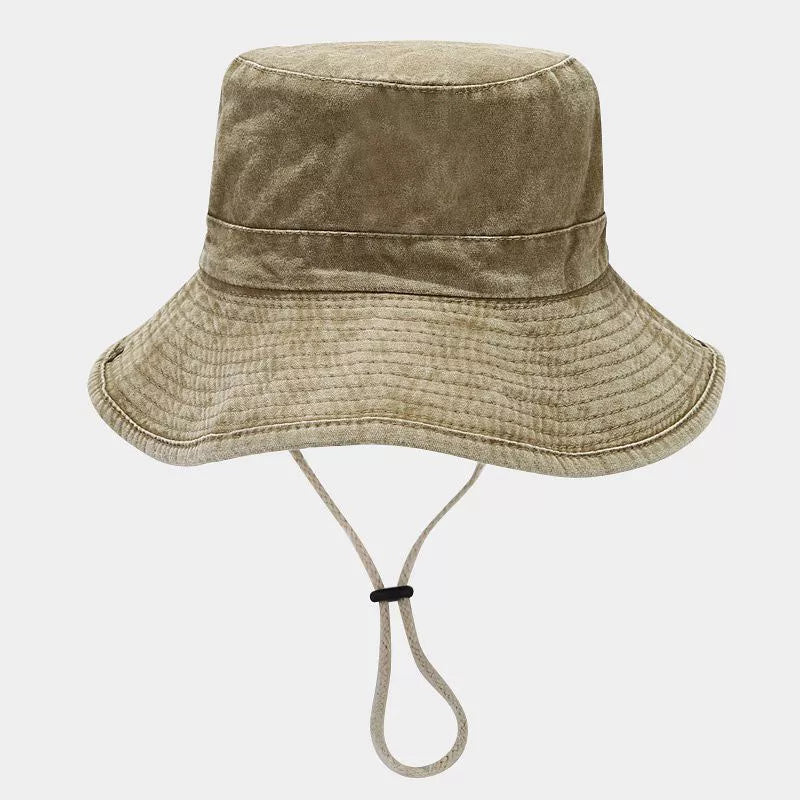 Deep khaki wide-brim sun hat shown from the front