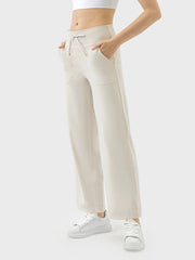 Ivory pants shown from behind
