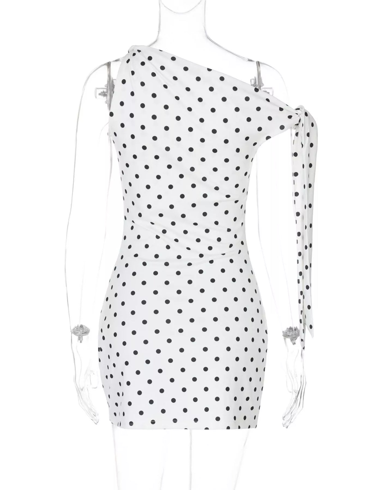 Polka dot mini dress, rear product view