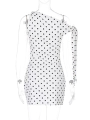 Polka dot mini dress, rear product view