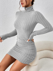 Angled front view of gray dress