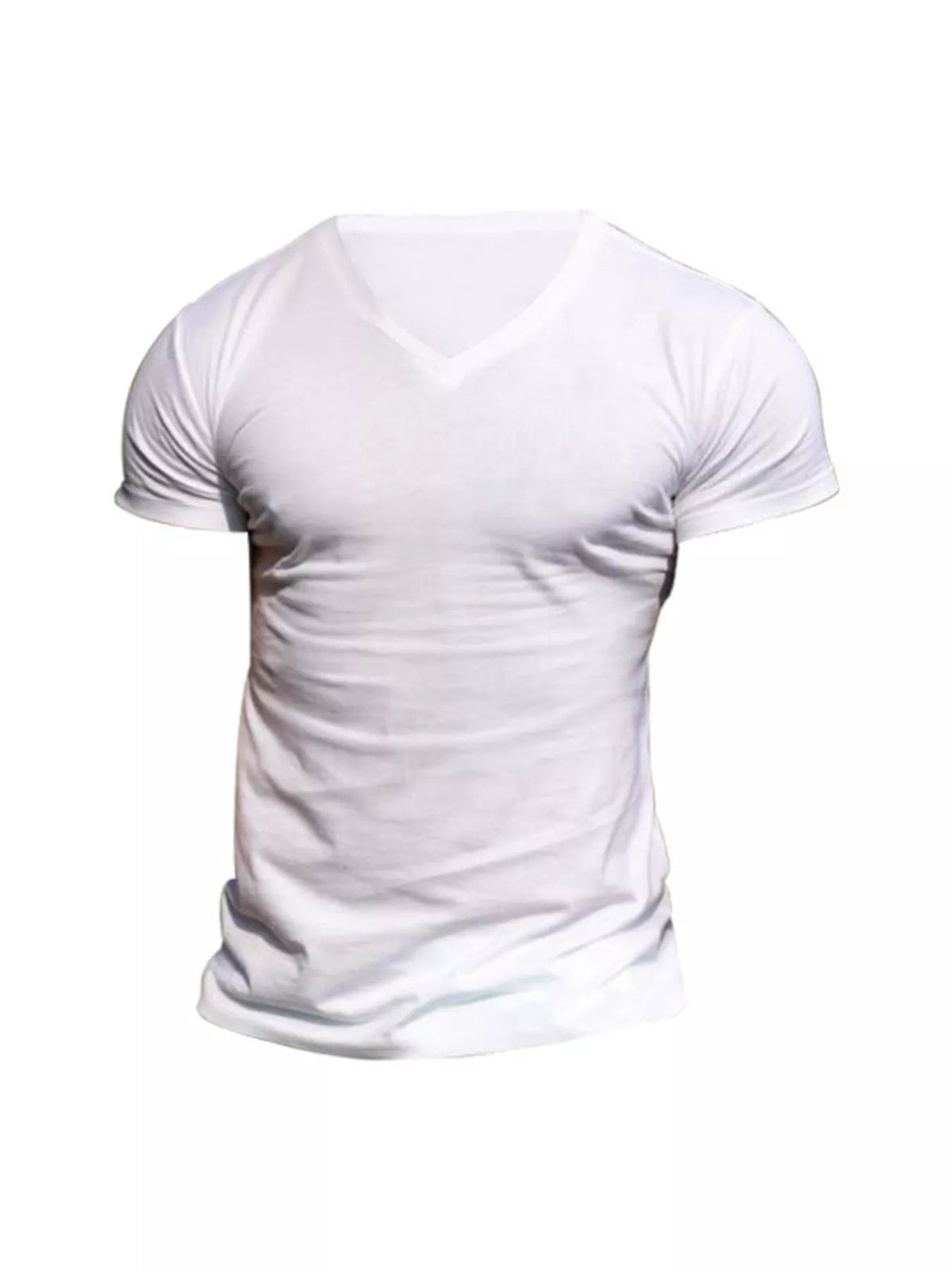 Black V-neck T-shirt, front view