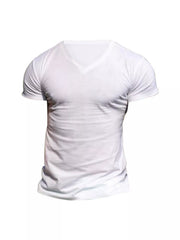 Black V-neck T-shirt, front view
