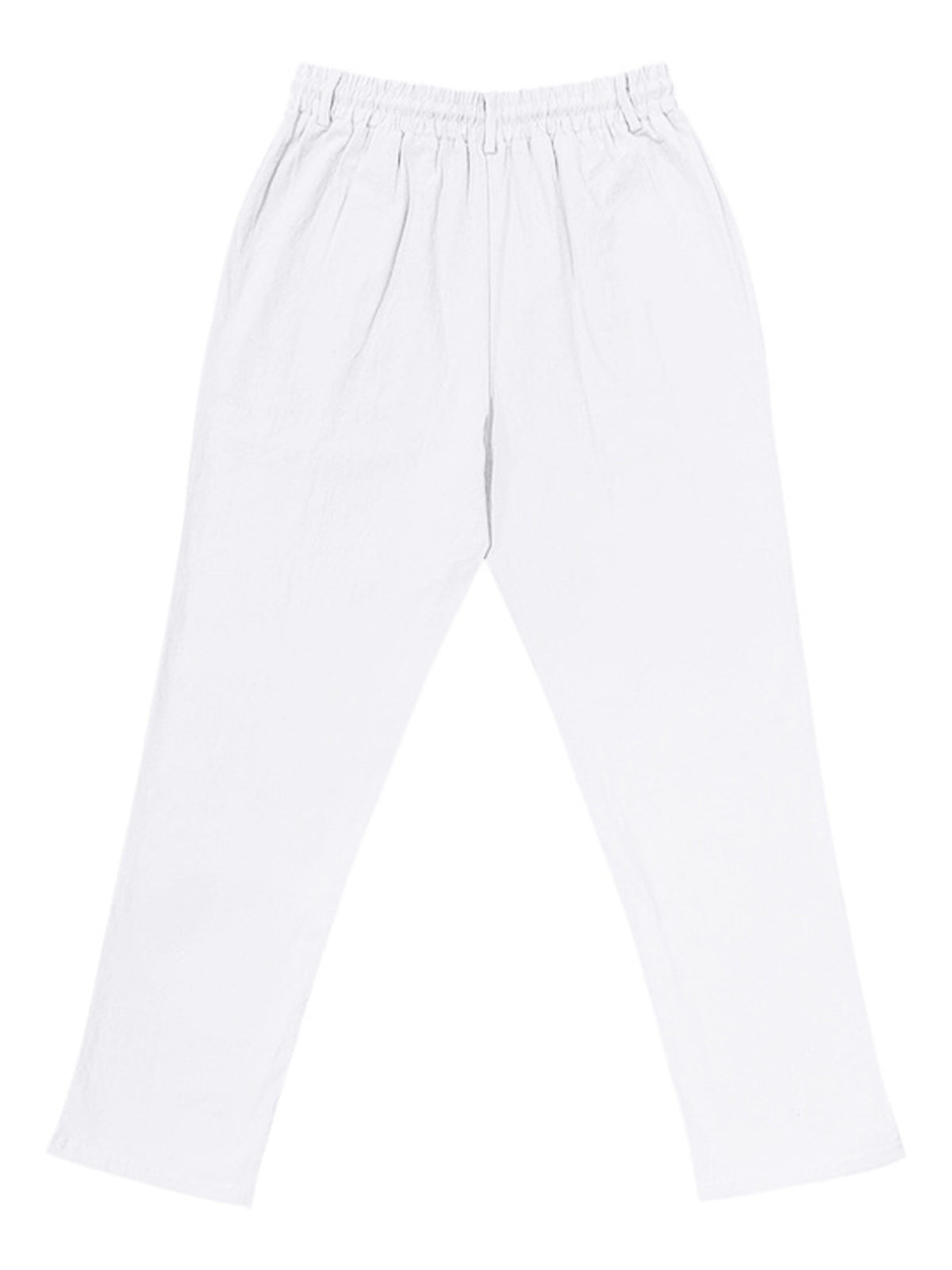 White pants displayed flat from the back