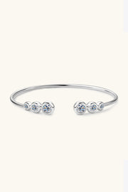 Moissanite bracelet shown around a wrist